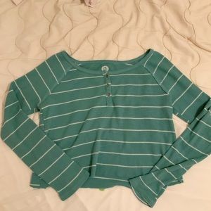Striped long sleeved top